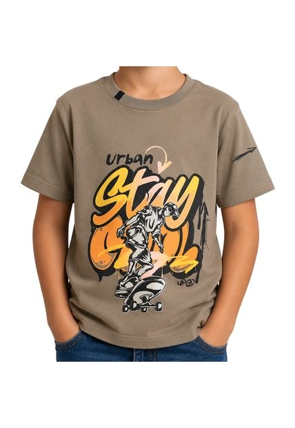 CAMISETA UNPLUGGEED NIÑO 77058 CAQUI Talla 6