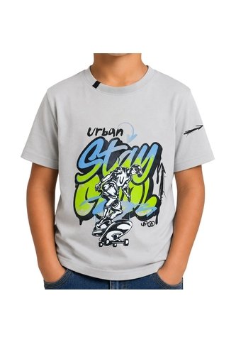 CAMISETA UNPLUGGEED NIÑO 77058 GRIS CLARO Talla 6 Unpluggeed