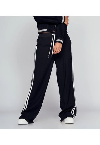 Pantalon Bota Recta Con Cordon Y Sesgos Unser Unser