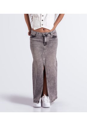 Falda Larga Linea A Con Proceso Y Bolsillos Unser