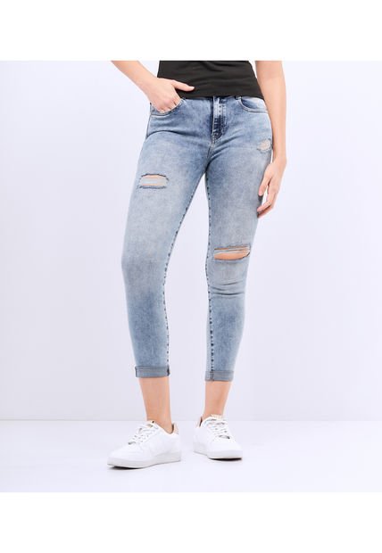 Jean Para Mujer Con Proceso Claro Y Rotos Unser