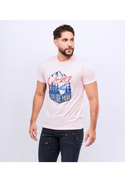 Camiseta Para Hombre Slim Con Estampado Unser