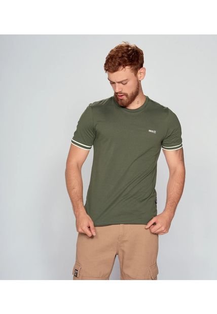 Camiseta Para Hombre Molderia Slim Con Puños Tejidos Combinados Unser