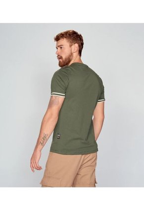 Camiseta Para Hombre Molderia Slim Con Puños Tejidos Combinados Unser
