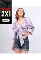 Blusa Para Mujer Corta Con Tiras Para Anudar Unser de Unser