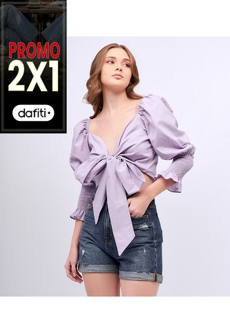 Blusa Para Mujer Corta Con Tiras Para Anudar Unser Unser