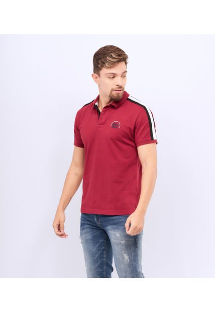 Polo Para Hombre Molderia Comfort Combinado Con Bordado Unser