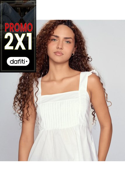 Blusa Unicolor En Tiras Con Alforzas Unser