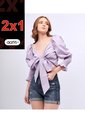 Blusa Para Mujer Corta Con Tiras Para Anudar Unser de Unser