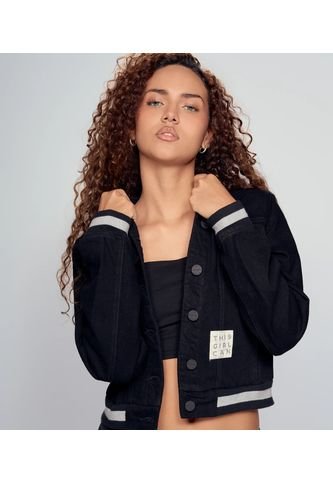 Chaqueta En Indigo Con Parches Para Mujer Unser Unser