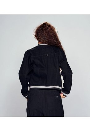 Chaqueta En Indigo Con Parches Para Mujer Unser