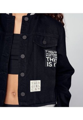 Chaqueta En Indigo Con Parches Para Mujer Unser