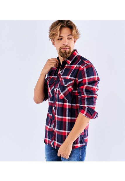Camisa Leñadora Manga Larga Roja Hombre Unser