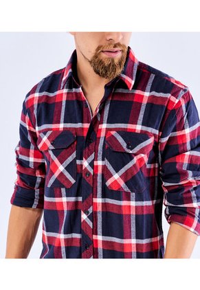 Camisa Leñadora Manga Larga Roja Hombre Unser