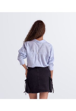 Camisa Manga Larga Oversize Con Cuello Y Bolsillo Unser