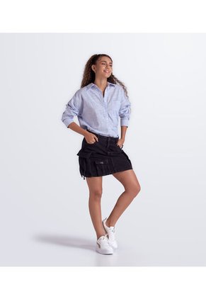 Camisa Manga Larga Oversize Con Cuello Y Bolsillo Unser