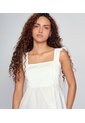 Blusa Unicolor En Tiras Con Alforzas Unser de Unser