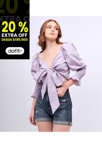 Blusa Para Mujer Corta Con Tiras Para Anudar Unser Unser