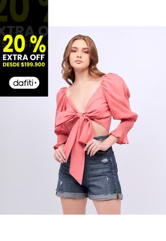 Blusa Para Mujer Corta Con Tiras Para Anudar Unser Unser