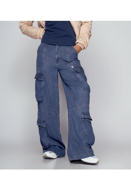 Jean Cargo Con Proceso Para Mujer Unser