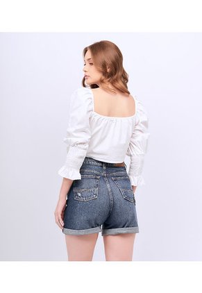 Blusa Para Mujer Corta Con Tiras Para Anudar Unser