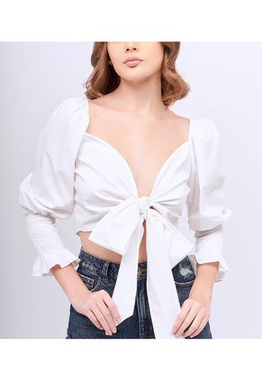 Blusa Para Mujer Corta Con Tiras Para Anudar Unser