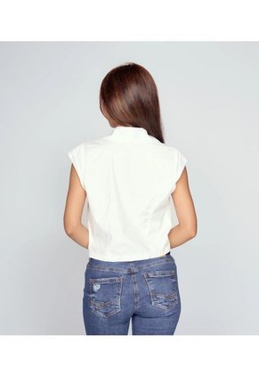 Blusa Unicolor Con Bolsillo Y Cuello Unser