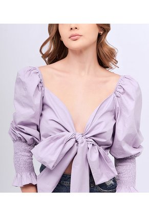 Blusa Para Mujer Corta Con Tiras Para Anudar Unser