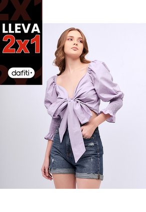 Blusa Para Mujer Corta Con Tiras Para Anudar Unser