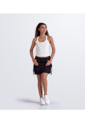 Falda Corta Tipo Cargo Con Proceso Y Bolsillos Unser