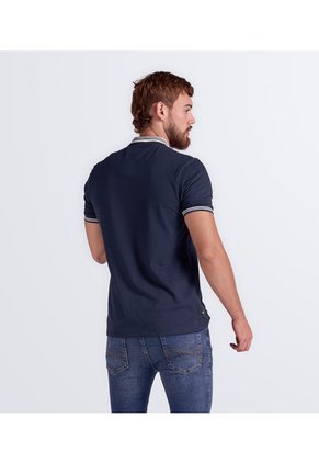 Polo Con Corte En Martingala Y Cuello Tejido Unser