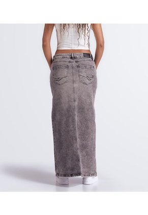 Falda Larga Linea A Con Proceso Y Bolsillos Unser