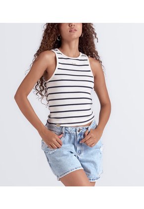 Blusa Combinada Manga Sisa Con Bordado Unser