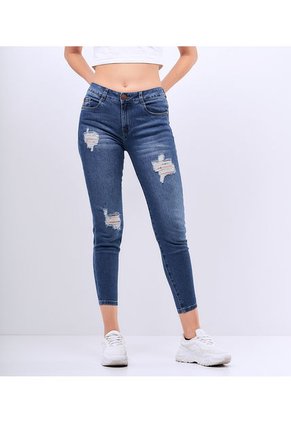 Jean Slim Para Mujer Con Rotos Unser