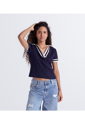 Blusa Para Mujer Tejida Con Cuello Unser