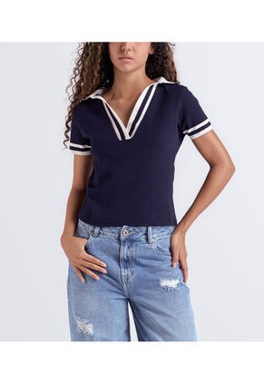 Blusa Para Mujer Tejida Con Cuello Unser