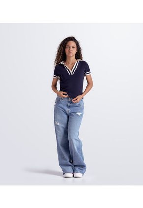 Blusa Para Mujer Tejida Con Cuello Unser