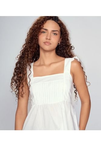 Blusa Unicolor En Tiras Con Alforzas Unser Unser