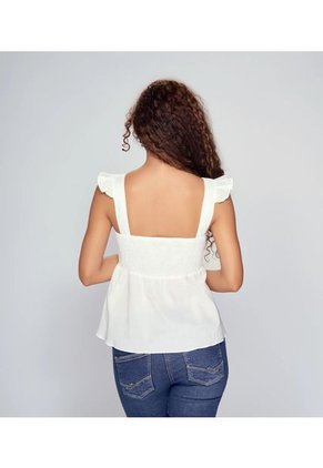 Blusa Unicolor En Tiras Con Alforzas Unser