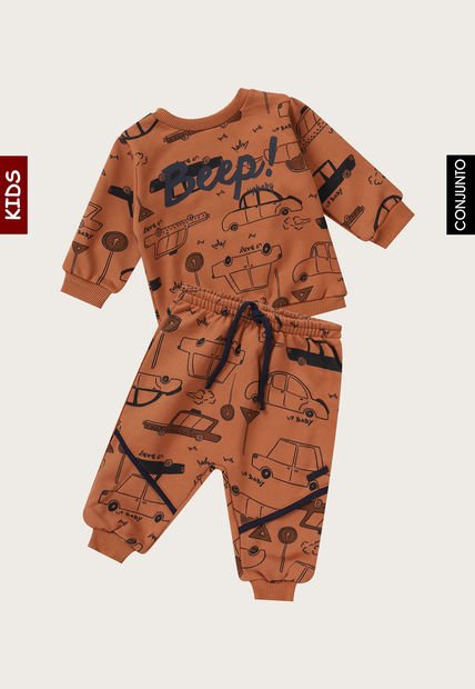 Conjunto Café-Azul Navy Up Baby