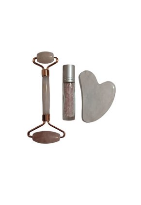 Kit Rodillo Masajeador Facial UBMD Cuarzo Rosa BH36421