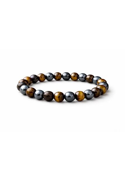 Manilla Pulsera Hombre Ojo Tigre Acerina 8mm