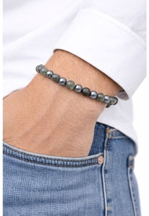 Pulsera Hombre Labradorita Verde Acerina 8mm