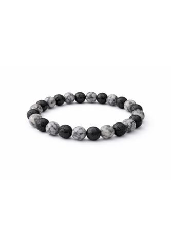 Manilla Pulsera Hombre Jaspe Gris Roca Volcanica 8mm UrbenMood