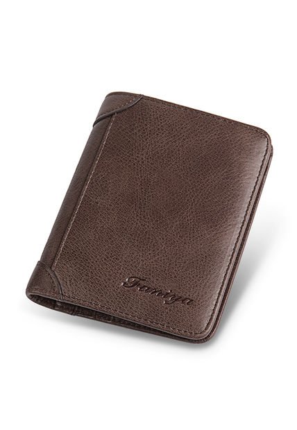 Billetera Cuero Hombre Bloqueo RFID Bolsillo Tarjeta Sim 6092 Marron