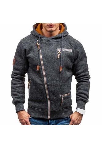 Hoodie Capucha Manga Larga Hombre Ajustado Gris 1131 UrbenMood