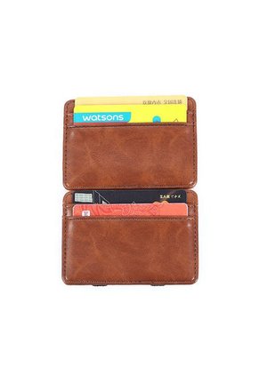 Billetera Tarjetero Delgado Ecocuero Hombres Clip 102 Negro