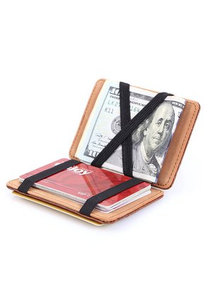 Billetera Tarjetero Delgado Ecocuero Hombres Clip 102 Negro