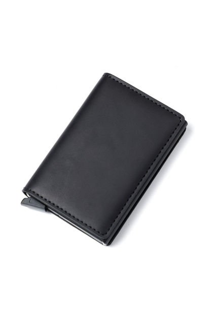 Billetera Ecocuero Aluminio Hombre Bloqueo RFID 6059L Negro