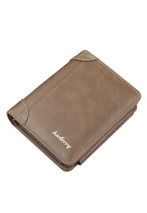 Billetera Tres Cuerpos Ecocuero Hombre Cremallera 9159 Marron
